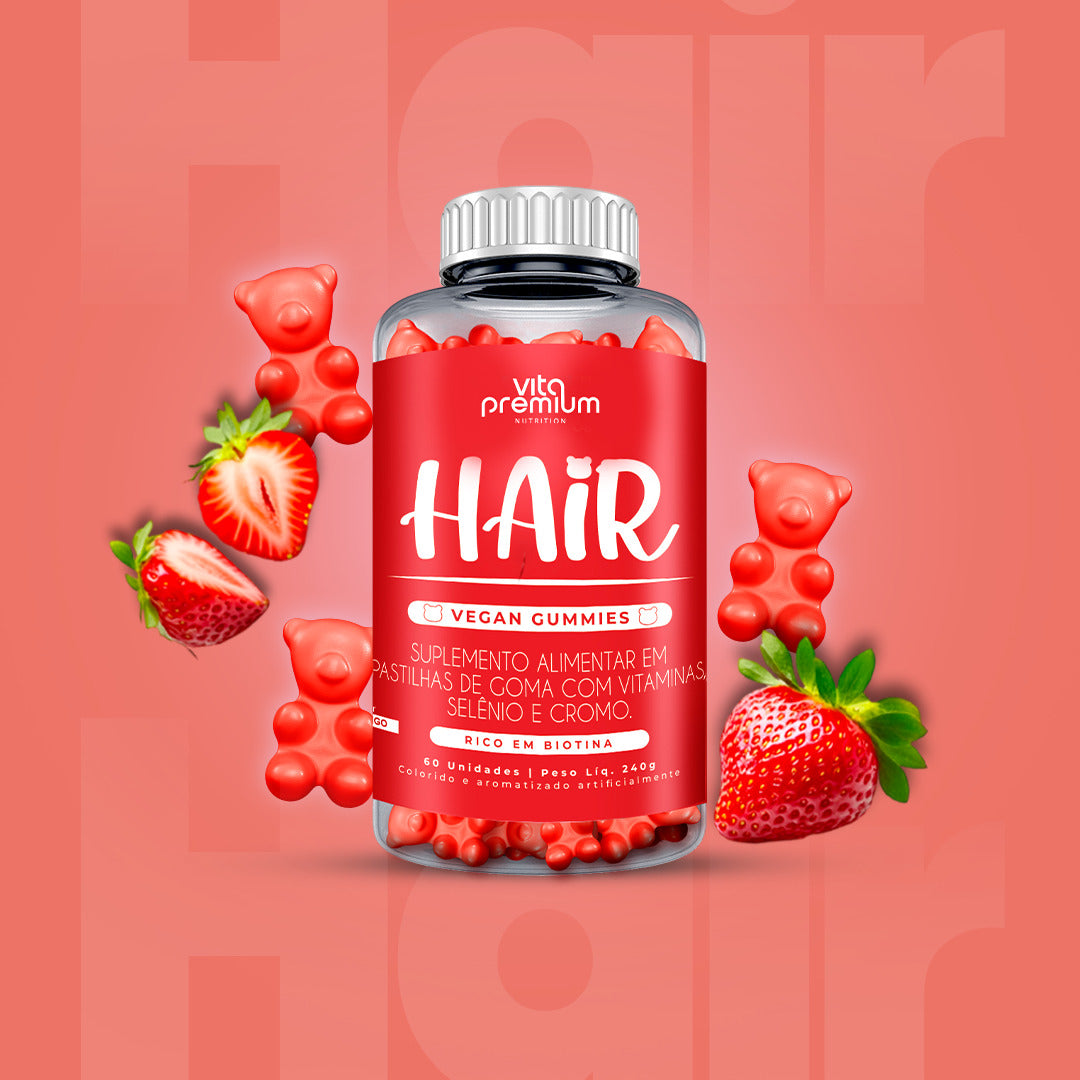 HAIR GUMMIES C/ 60 GOMAS - MORANGO