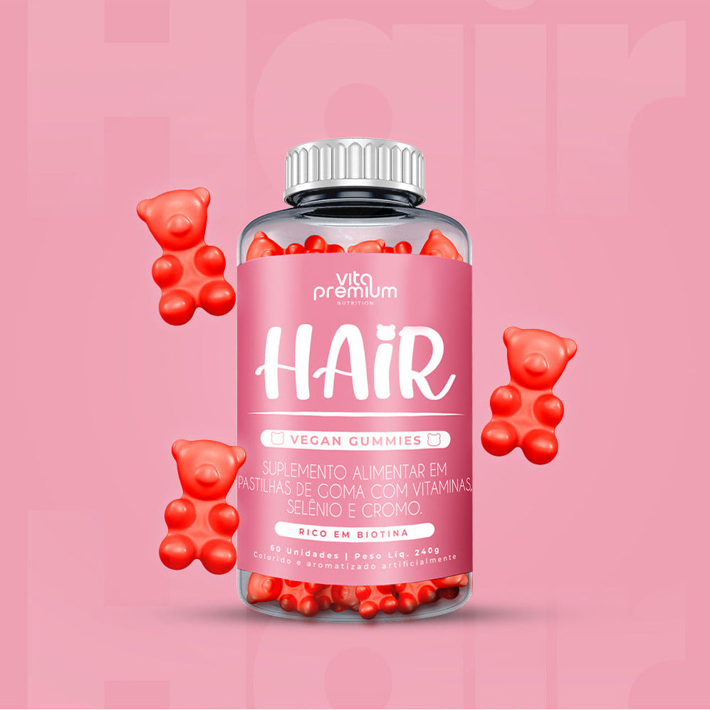 HAIR EM GOMAS - TUTTI-FRUTTI - C/ 60 GOMAS