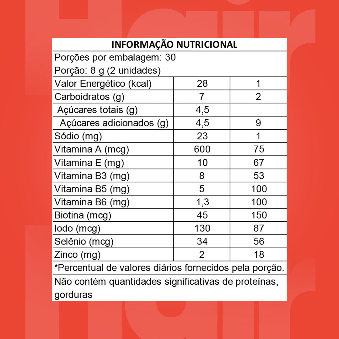 HAIR GUMMIES C/ 60 GOMAS - MORANGO