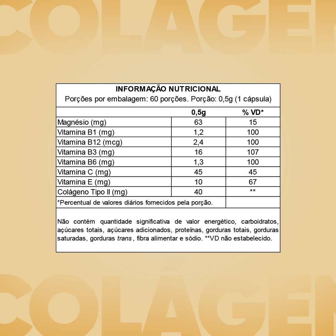 COLAGENO TIPO II+MAG.+VIT. C/ 60 CÁPS