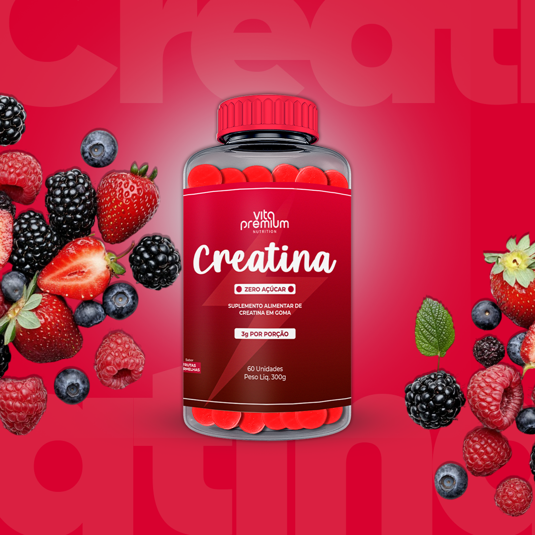 CREATINA EM GOMAS - FRUTAS VERMELHAS