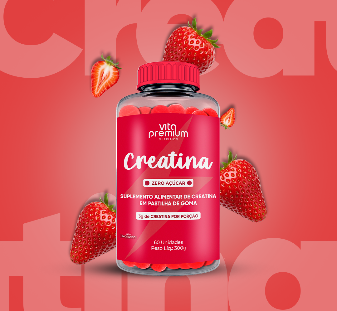 CREATINA C/ 60 GOMAS - MORANGO