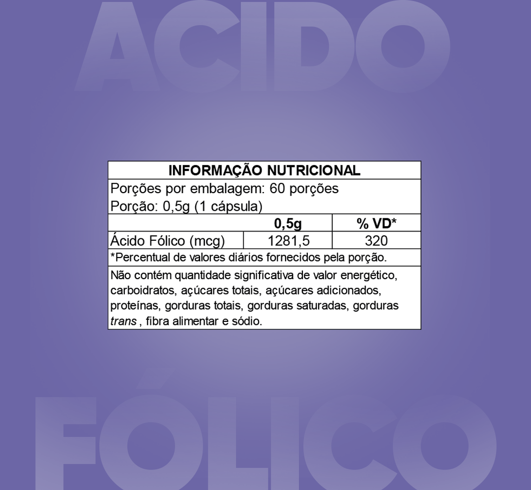 ÁCIDO FÓLICO C/ 60 CÁPS