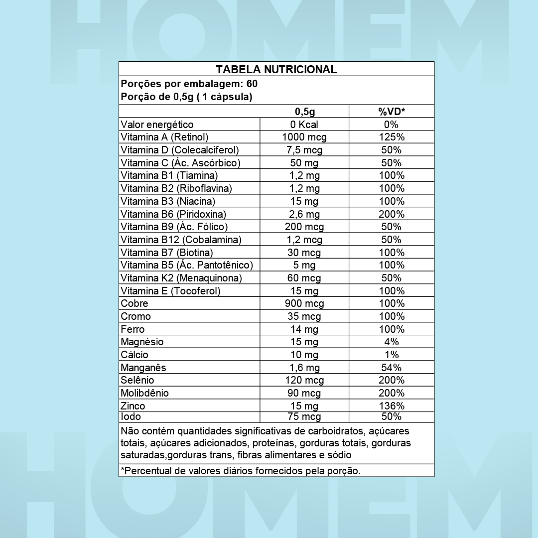 MULTIVITAMÍNICO HOMEM C/ 60 CÁPS