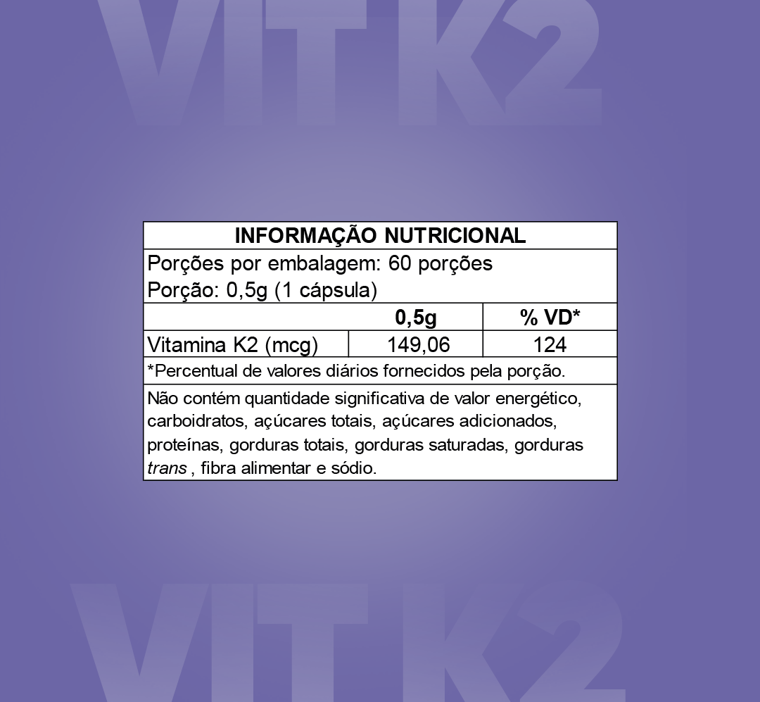 VITAMINA K2 C/ 60 CÁPS