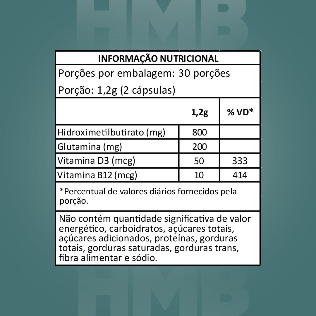 HMB+GLUTAMINA+VIT D+VIT B12 C/ 60 CÁPS