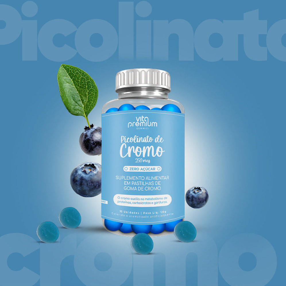 PICOLINATO DE CROMO C/ 30 GOMAS - BLUEBERRY