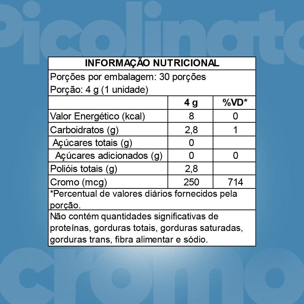 PICOLINATO DE CROMO C/ 30 GOMAS - BLUEBERRY